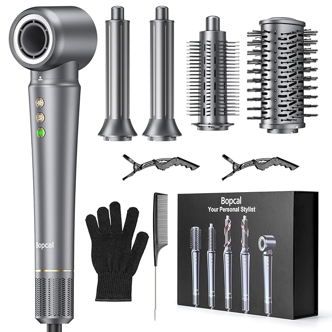 5 in 1 Air Wrap Hair Styler for Women - High-Speed Frizz-Free Hair Dryer Brush, Ion Fast Drying Auto Wrap Cruler, No Heat Damage Air Styler Wrap - Curl, Volumize, Straighten, Gift Idea